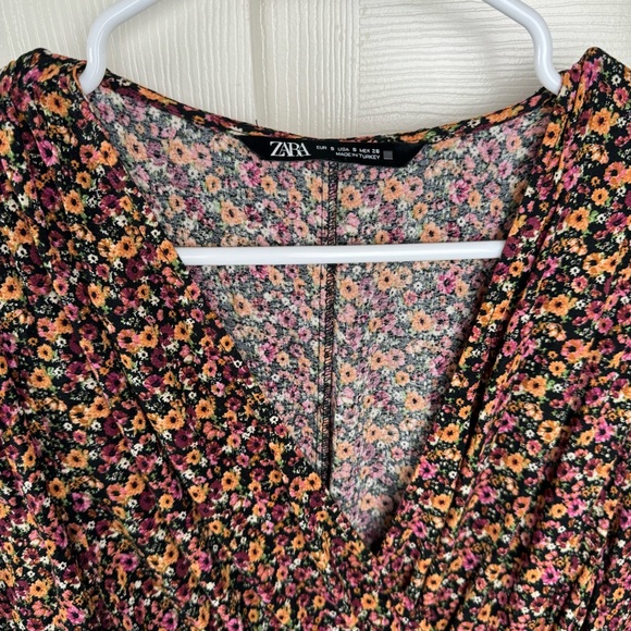 Zara Floral Mini Dress Size S - Picture 4 of 10